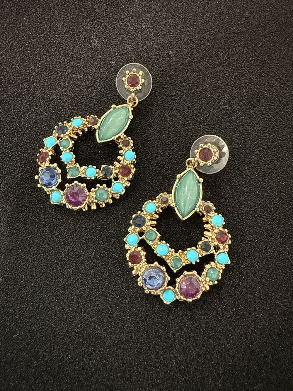 banana Republic Colorful Gemstone Hoop Drop Earrings